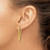 10K Yellow Gold Polished and Diamond-Cut Triangle Post Hoop Earrings, 32.5 mm - View 3