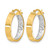 10K Yellow Gold with White Rhodium Polished and Diamond-Cut Hoop Earrings, 20 mm - 10LE615 - View 2