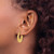 10K Yellow Gold Hollow Polished and Diamond-Cut Fancy Hoop Earrings, 21.5 mm - View 3