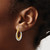 10K Yellow Gold Hollow with Rhodium Polished and Textured Fancy Hoop Earrings, 20.25 mm - View 3