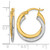 10K Yellow Gold Hollow with Rhodium Polished and Textured Fancy Hoop Earrings, 20.25 mm - View 4