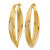 10K Yellow Gold Hollow Polished and Textured Triple Oval Twist Hoop Earrings, 34.75 mm - View 2