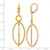 10K Yellow Gold Hollow Polished and Textured Oval Dangle Leverback Drop Earrings, 62 mm - View 4