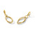 10K Yellow Gold Hollow Polished and Textured Oval Dangle Leverback Drop Earrings, 62 mm - View 6