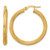 10K Yellow Gold Polished and Textured Twisted Tube Hoop Earrings, 30 mm