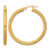 10K Yellow Gold Polished and Textured Twisted Tube Hoop Earrings, 35 mm
