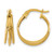 10K Yellow Gold Polished 3-Row Round Hoop Earrings, 18 mm