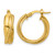 10K Yellow Gold Polished and Textured Round Hoop Earrings, 18 mm