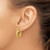 10K Yellow Gold Polished and Textured Round Hoop Earrings, 18 mm - View 3