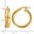 10K Yellow Gold Polished and Textured Round Hoop Earrings, 24 mm - View 5