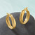 10K Yellow Gold Polished and Textured Round Hoop Earrings, 24 mm - View 6