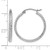 Rhodium-Plated 10K White Gold Diamond-Cut 2.8 x 25 mm Hollow Hoop Earrings - View 4