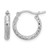 Rhodium-Plated 10K White Gold Diamond-Cut 2.8 x 15 mm Hollow Hoop Earrings