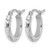 Rhodium-Plated 10K White Gold Diamond-Cut 2.8 x 15 mm Hollow Hoop Earrings - View 2