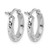 Rhodium-Plated 10K White Gold Diamond-Cut 2.8 x 15 mm Hollow Hoop Earrings - View 4