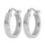 Rhodium-Plated 10K White Gold Hollow Small 3 mm Diamond-Cut Edge Polished Hoop Earrings, 20 mm Long - View 2