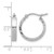 Rhodium-Plated 10K White Gold Hollow Small 3 mm Diamond-Cut Edge Polished Hoop Earrings, 20 mm Long - View 5