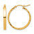 10K Yellow Gold Hollow Diamond-Cut Edge Medium 3 mm Polished Hoop Earrings, 25 mm Long