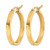 10K Yellow Gold Hollow Diamond-Cut Edge Medium 3 mm Polished Hoop Earrings, 25 mm Long - View 2