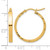 10K Yellow Gold Hollow Diamond-Cut Edge Medium 3 mm Polished Hoop Earrings, 25 mm Long - View 5