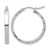 Rhodium-Plated 10K White Gold Hollow Diamond-Cut Edge Medium 3 mm Polish Hoop Earrings, 25 mm Long