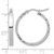 Rhodium-Plated 10K White Gold Hollow Diamond-Cut Edge Medium 3 mm Polish Hoop Earrings, 25 mm Long - View 5