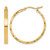 10K Yellow Gold Hollow Diamond-Cut Edge Large 3 mm Polished Hoop Earrings, 30 mm Long