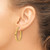 10K Yellow Gold Hollow Diamond-Cut Edge Large 3 mm Polished Hoop Earrings, 30 mm Long - View 3