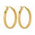 10K Yellow Gold Hollow Diamond-Cut Edge Large 3 mm Polished Hoop Earrings, 30 mm Long - View 4