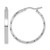 Rhodium-Plated 10K White Gold Hollow Diamond-Cut Edge Large 3 mm Polished Hoop Earrings, 30 mm Long