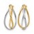 Rhodium-Plated 10K Two-Tone Gold Hollow Polished Fancy Hoop Earrings, 29 mm - View 2