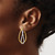 Rhodium-Plated 10K Two-Tone Gold Hollow Polished Fancy Hoop Earrings, 29 mm - View 3
