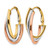 Rhodium-Plated 10K Tri-Color Gold Hollow Polished Hoop Leverback Earrings, 26 mm - View 2
