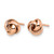 10K Rose Gold Hollow Polished Stud Earrings, 8 mm - View 2