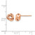 10K Rose Gold Hollow Polished Stud Earrings, 8 mm - View 4