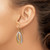 Rhodium-Plated 10K Two-Tone Gold Polished / Textured Shepherd Hook Drop French Wire Earrings, 37 mm - View 3