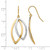 Rhodium-Plated 10K Two-Tone Gold Polished / Textured Shepherd Hook Drop French Wire Earrings, 37 mm - View 4