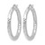 Rhodium-Plated 10K White Gold Hollow ForeverLite White Gold Polished and Textured Hoop Earrings, 30 mm - View 2