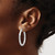 Rhodium-Plated 10K White Gold Hollow ForeverLite White Gold Polished and Textured Hoop Earrings, 30 mm - View 3