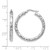 Rhodium-Plated 10K White Gold Hollow ForeverLite White Gold Polished and Textured Hoop Earrings, 30 mm - View 4