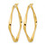 10K Yellow Gold Hollow Polished Twisted Square Hoop Earrings, 40.5 mm - View 2