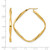 10K Yellow Gold Hollow Polished Twisted Square Hoop Earrings, 40.5 mm - View 4