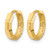 10K Yellow Gold Polished and Diamond-Cut Huggie Hoop Earrings, 12.3 mm, 3 mm Wide - View 2