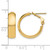 10K Yellow Gold Hollow Polished Omega Back Hoop Earrings, 20 mm - View 4