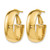 10K Yellow Gold Hollow Polished Omega Back Hoop Earrings, 23 mm - View 2