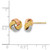 10K Yellow Gold with White and Rose Rhodium-Plated Knot Polished Diamond-Cut Stud Earrings, 8 mm - View 4