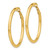 10K Yellow Gold Hollow 3 x 35 mm Polished Round Omega Back Hoop Earrings, 41 mm Long - View 2