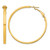 10K Yellow Gold Hollow 3 x 40 mm Polished Square Tube Round Hoop Earrings