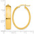 10K Yellow Gold Hollow 5.75 mm Polished Oval Hoop Earrings, 18 mm Long - View 3