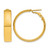 10K Yellow Gold Hollow 6.75 mm Large Omega Back Hoop Earrings, 30 mm Long